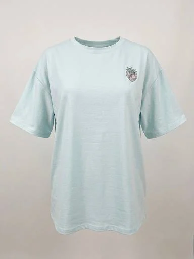 Women's T-shirt with rhinestones "strawberry" 831
