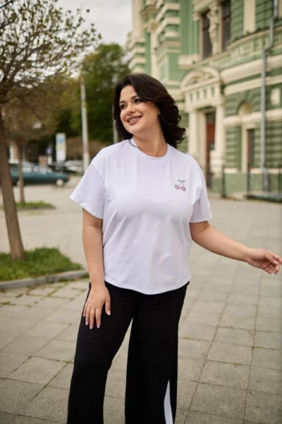 T-shirt with rhinestones "cherry" for women 832