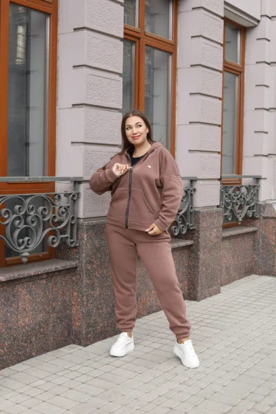 Жіночий спортивний костюм на флісі батал 50-56